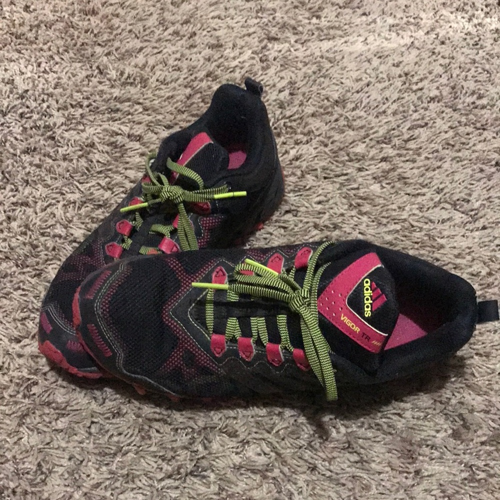 Adidas Black and Pink Sneakers